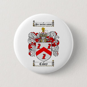 CASEY FAMILY CREST -  CASEY COAT OF ARMS 6 CM ROUND BADGE