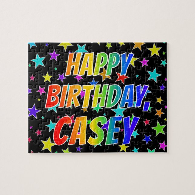 "CASEY" First Name, Fun "HAPPY BIRTHDAY" Jigsaw Puzzle (Horizontal)