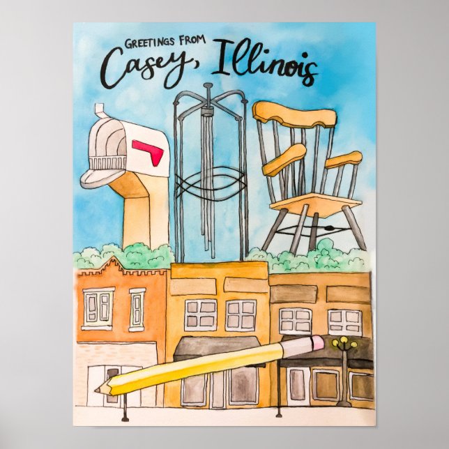 Casey, IL Travel Poster (Front)