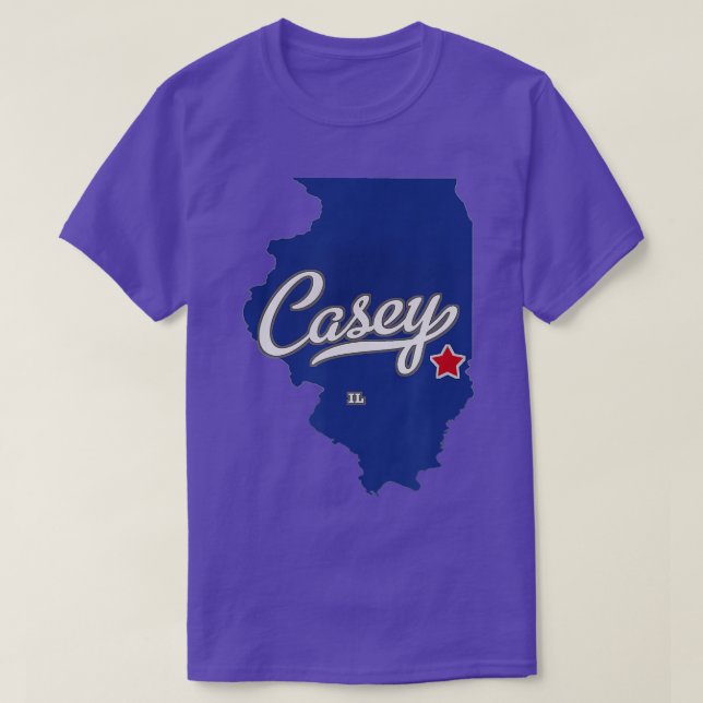 Casey Illinois IL Map  T-Shirt (Design Front)