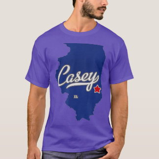 Casey Illinois IL Map T-Shirt