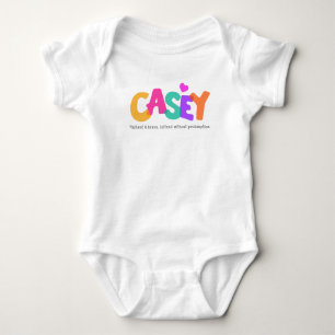 Casey name meaning girls bubble letters apparel baby bodysuit