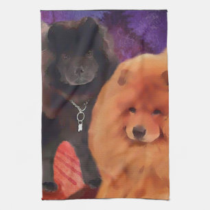 CASEY & SASHA heARTdog  kitchen towel