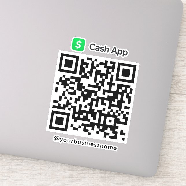 Cash App QR Code Payment Scan to Pay White (Detail)