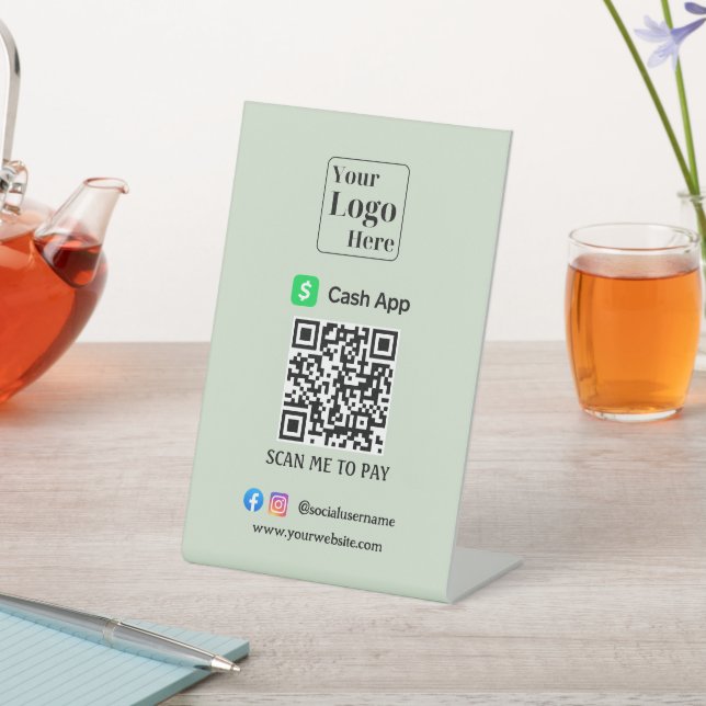 Cash App QR code Pedestal Sign for Your Business (In SItu)