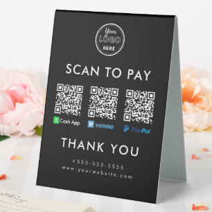 Cash App Venmo Paypal QR Code Scan to Pay Logo