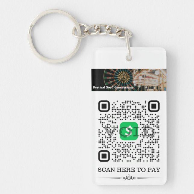 Cash App & Venmo QR Code Personalised Keychain (Front)