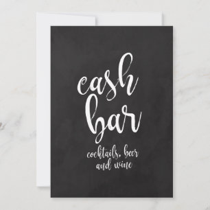 Cash Bar Affordable Chalkboard Wedding Sign
