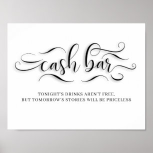 Cash Bar Wedding Reception Sign