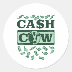 Cash Cow Classic Round Sticker