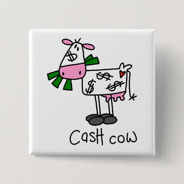 Cash Cow Tshirts and Gifts 15 Cm Square Badge (Front)