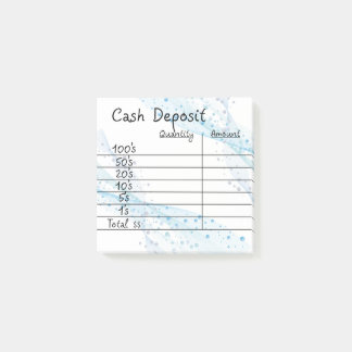 Cash Deposit  Post-it Notes
