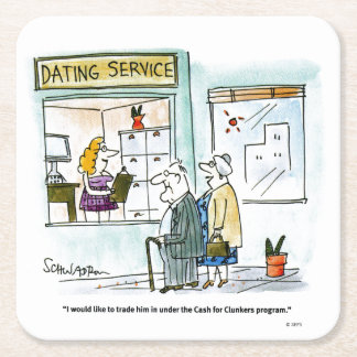 Cash for Clunkers Square Paper Coaster