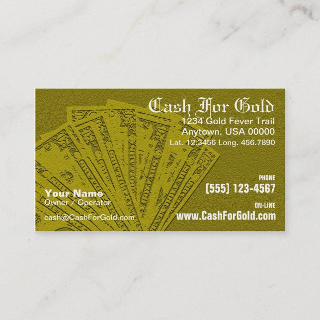 Cash For Gold Business Card (Front)