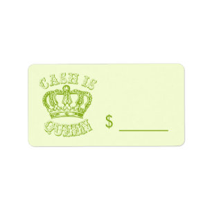 Cash Is Queen - Yard Sale Tags