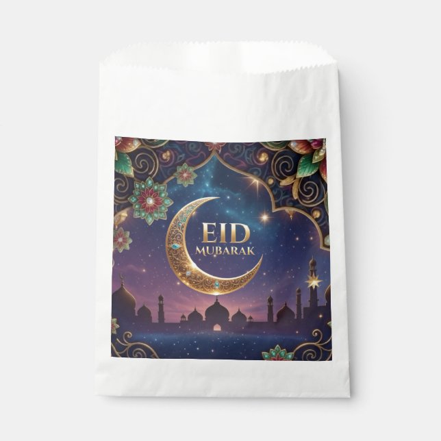 Cash money eid Mubarak Gold And navy Favour Bags (Front)