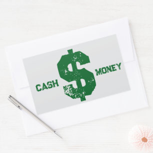 CASH MONEY RECTANGULAR STICKER