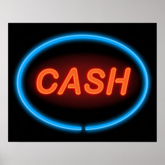 Cash neon. poster