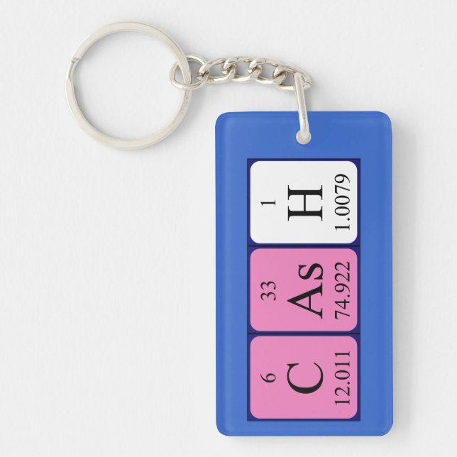 Cash periodic table name keyring (Front)