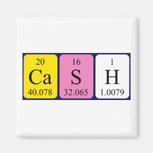 Cash periodic table name magnet