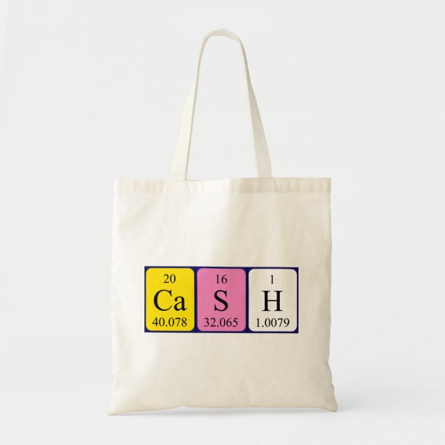 Cash periodic table name tote bag (Front)