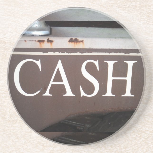 CASH Tow Truck Vintage Car Sign Coaster (Front)