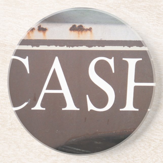CASH Tow Truck Vintage Car Sign Coaster (Front)