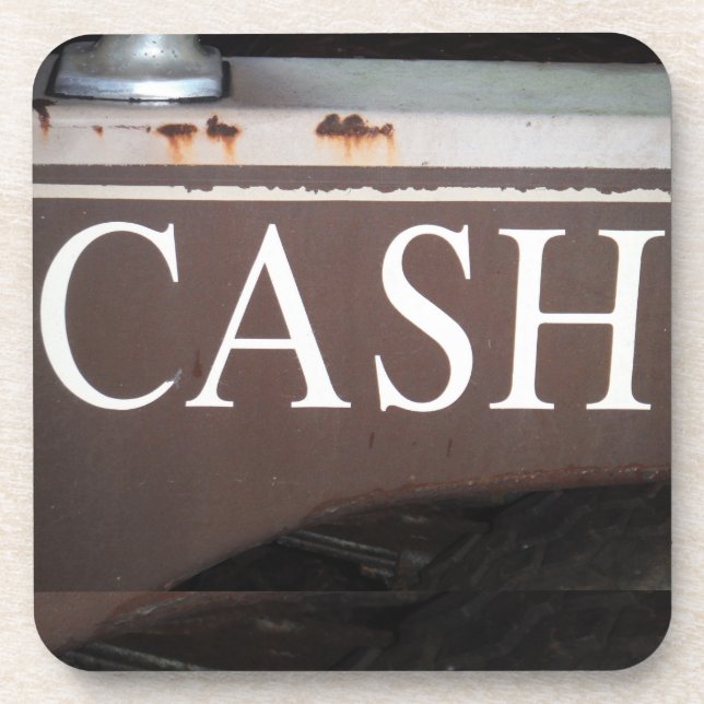 CASH Tow Truck Vintage Car Sign Coaster (Front)