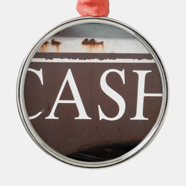 CASH Tow Truck Vintage Car Sign Metal Tree Decoration (Front)