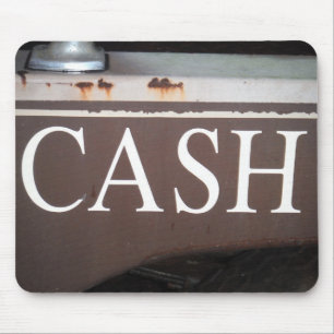 CASH Tow Truck Vintage Car Sign Mouse Mat