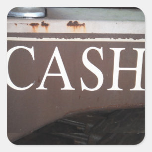 CASH Tow Truck Vintage Car Sign Square Sticker