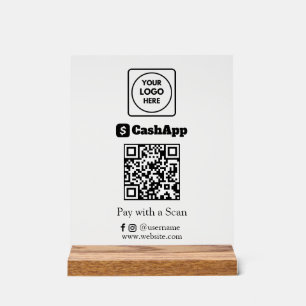 CashApp QR Code Custom Business Scan-to-Pay Sign
