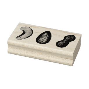 Cashew Almond Peanut Nuts Snack Food Rubber Stamp
