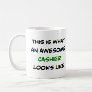 cashier, awesome coffee mug