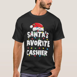 Cashier Christmas Santa'S Favourite Funny Gift Xma T-Shirt