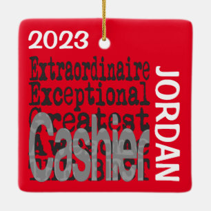 Cashier Extraordinaire CUSTOM Ceramic Ornament