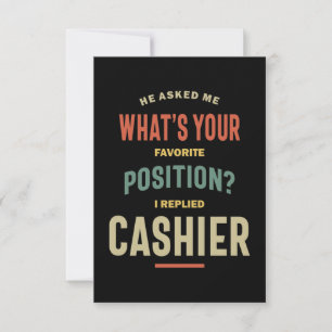 Cashier Job Title Gift RSVP Card