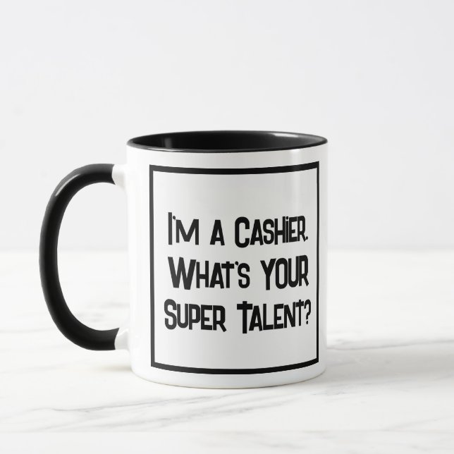 Cashier Super Talent. Two Tone Coffee Mug (Left)