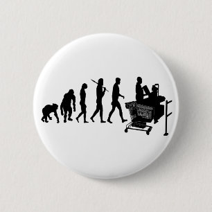 Cashier till operator supermarket staff gear 6 cm round badge