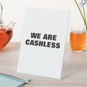 Cashless Payment Sign, Retail Store, Boutique Pedestal Sign