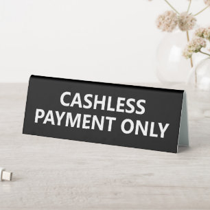 Cashless Payment Sign, Retail Store, Cashier
