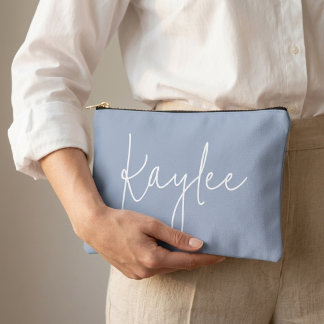 Cashmere Blue Personalized Bridal Party Pouch Gift