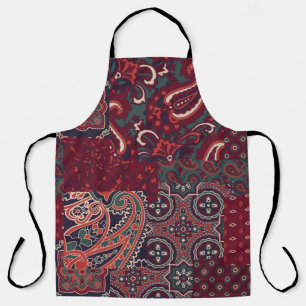 Cashmere Paisley Silk: Abstract Vintage Patchwork Apron