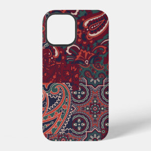 cashmere paisley silk fabric patchwork abstract vi iPhone 12 case