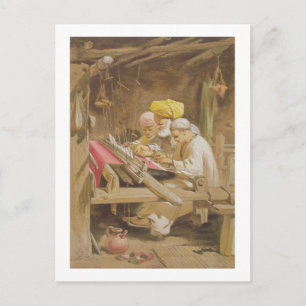 Cashmere Shawls: Weaving, 1863 (chromolitho) Postcard