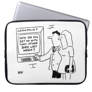 Cashpoint ATM shows cheeky message asking about a Laptop Sleeve