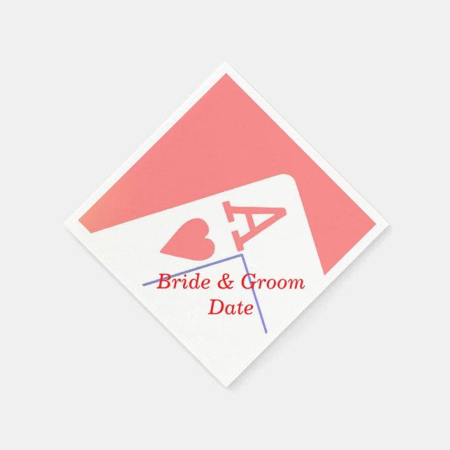 Casino Aces Wedding Paper Napkins (Corner)