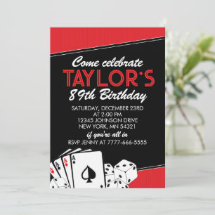 Casino Adult Birthday Party Invitations