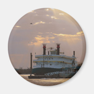Casino at Sunset on the Mississippi River Magnet