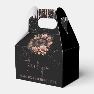 Casino Bachelorette Luxury Black Pink Gold Favour Box